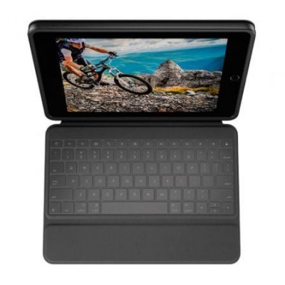 Funda con Teclado Logitech Rugged Folio para Tablets Apple Ipad 7ª y 8ª Generación 10.2"/ Negro