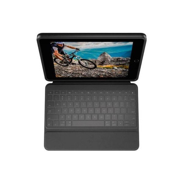 Funda con Teclado Logitech Rugged Folio para Tablets Apple Ipad 7ª y 8ª Generación 10.2"/ Negro