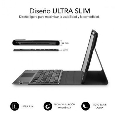 Funda con Teclado Subblim Keytab Pro Bluetooth Touchpad para Tablets de 10.1"-10.8"/ Negra