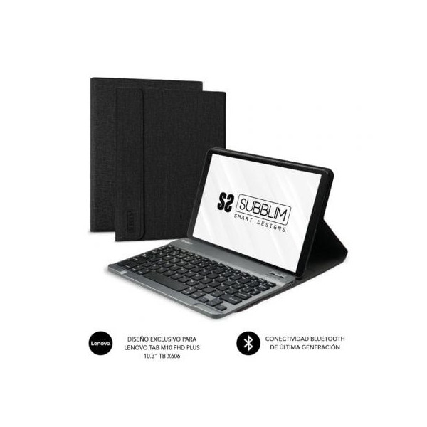 Funda con Teclado Subblim KeyTab Pro BT para Tablet Lenovo Tab M10 FHD Plus de 10.3"/ Negra