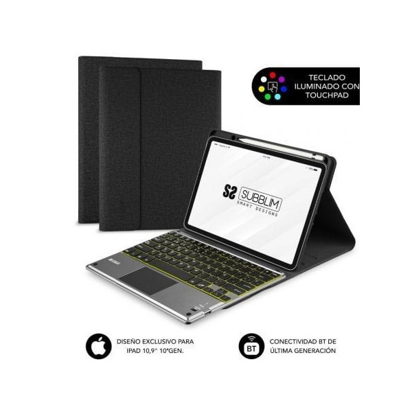 Funda con Teclado Subblim KeyTab Pro BT para Tablet iPad 10.9" 10a Gen/ Negra