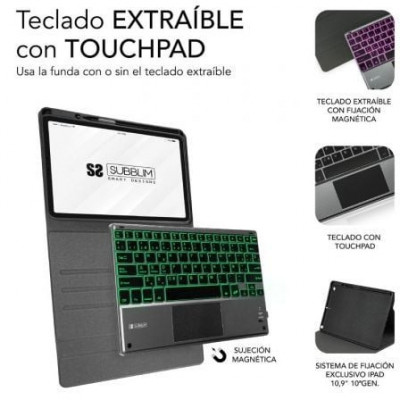 Funda con Teclado Subblim KeyTab Pro BT para Tablet iPad 10.9" 10a Gen/ Negra