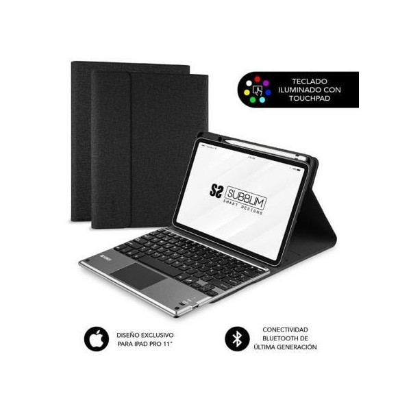 Funda con Teclado Subblim Keytab Pro Bluetooth Touchpad para Tablets Apple iPad Pro de 11" 2020/ Negra