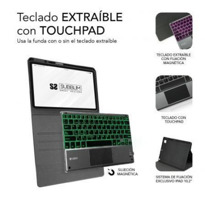 Funda con Teclado Subblim Keytab Pro Bluetooth Touchpad para Tablets Apple iPad Pro de 11" 2020/ Negra