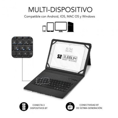 Funda con Teclado Subblim Keytab Pro Bluetooth para Tablets de 9"-11"/ León