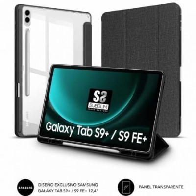 Funda Subblim Clear Shock para Tablet Samsung S9+/ FE 12.4"/ Negra