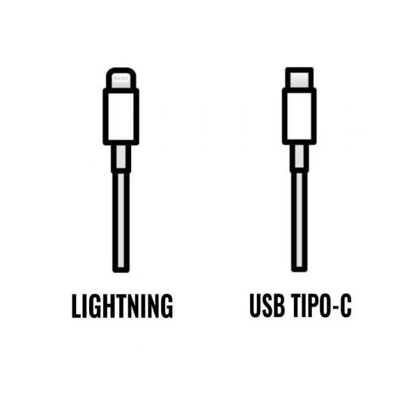 Cable de Carga Apple de conector USB Tipo-C a Lightning/ 2m