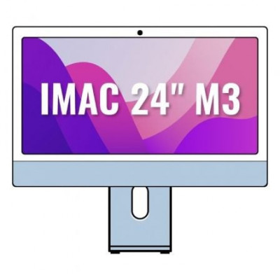 Apple iMac 24" Retina 4,5K / M3 8-Core CPU/ 8Gb/ 512Gb SSD/ 10-Core GPU/ Azul