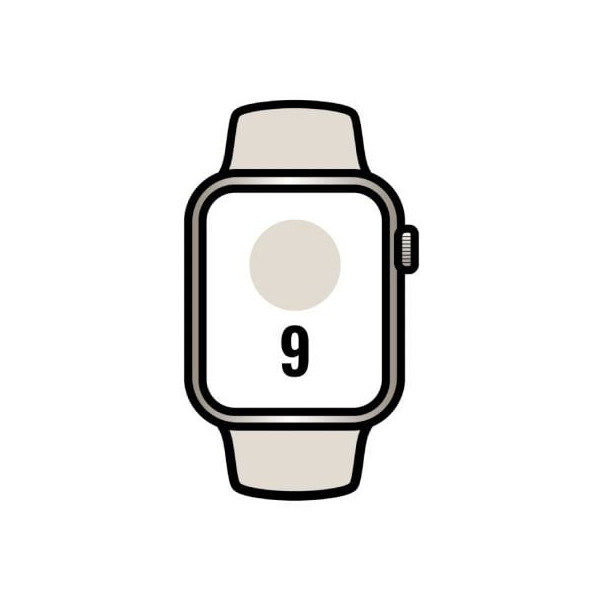 Apple Watch Series 9/ GPS/ 41mm/ Caja de Aluminio Blanco Estrella/ Correa Deportiva Blanco Estrella M/L