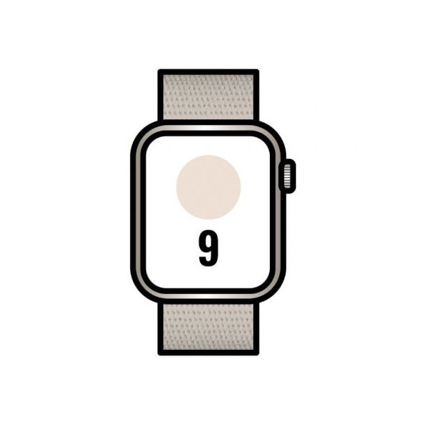 Apple Watch Series 9/ GPS/ 41mm/ Caja de Aluminio Blanco Estrella/ Correa Deportiva Loop Blanco Estrella