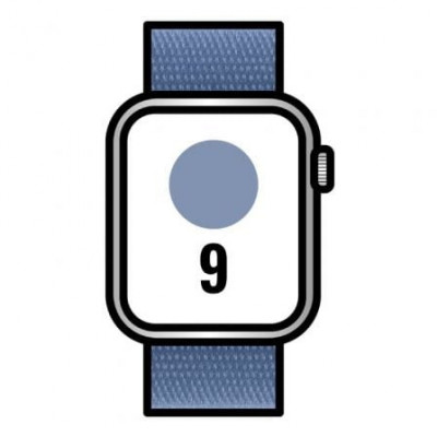 Apple Watch Series 9/ GPS/ 41mm/ Caja de Aluminio Plata/ Correa Deportiva Loop Azul Invierno