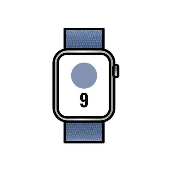 Apple Watch Series 9/ GPS/ 41mm/ Caja de Aluminio Plata/ Correa Deportiva Loop Azul Invierno