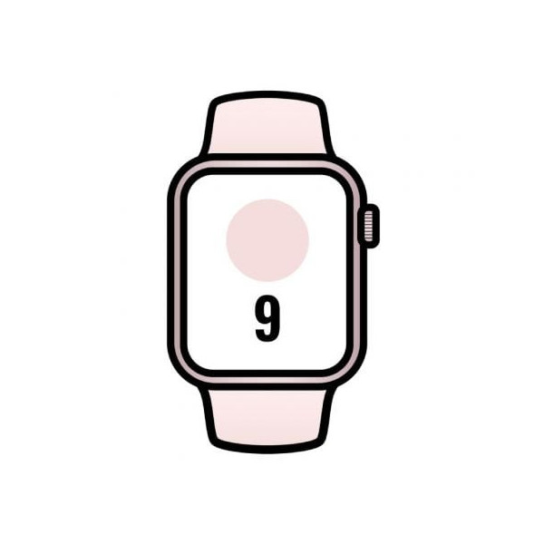 Apple Watch Series 9/ GPS/ 41mm/ Caja de Aluminio Rosa/ Correa Deportiva Rosa Claro M/L