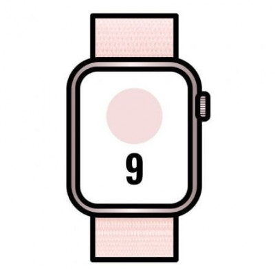 Apple Watch Series 9/ GPS/ 41mm/ Caja de Aluminio Rosa/ Correa Deportiva Loop Rosa Claro