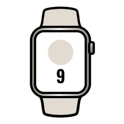 Apple Watch Series 9/ GPS/ 45mm/ Caja de Aluminio Blanco Estrella/ Correa Deportiva Blanco Estrella S/M