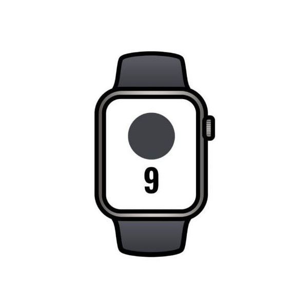 Apple Watch Series 9/ GPS/ Cellular/ 41mm/ Caja de Acero Grafito/ Correa deportiva Medianoche M/L