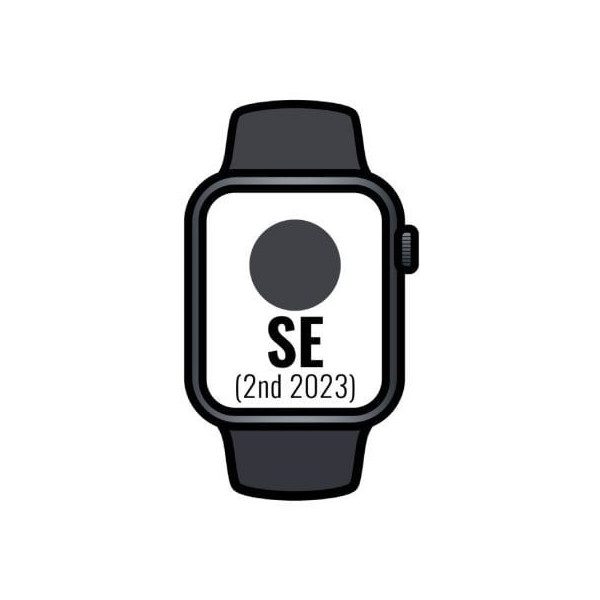 Apple Watch SE 2 Gen 2023/ GPS/ 40mm/ Caja de Aluminio Medianoche/ Correa Deportiva Medianoche S/M