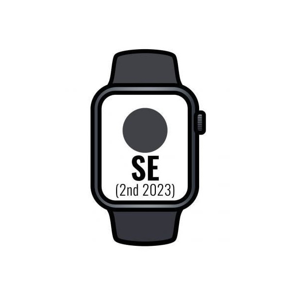 Apple Watch SE 2 Gen 2023/ GPS/ 40mm/ Caja de Aluminio Medianoche/ Correa Deportiva Medianoche M/L