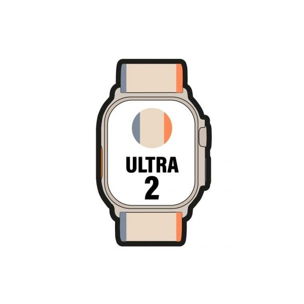 Apple Watch Ultra 2/ GPS/ Cellular/ 49mm/ Caja de Titanio/ Correa Loop Trail Naranja/Beis S/M