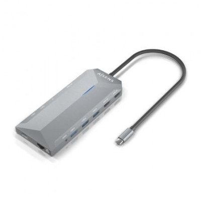 Docking USB Tipo-C Aisens ASUC-12P005-GR/ 2xHDMI/ 3xUSB/ 2xUSB Tipo-C/ 1xRJ45/ 1xAudio/ 1xLector Tarjetas/ 1x Jack/ 1xUSB Tipo-C