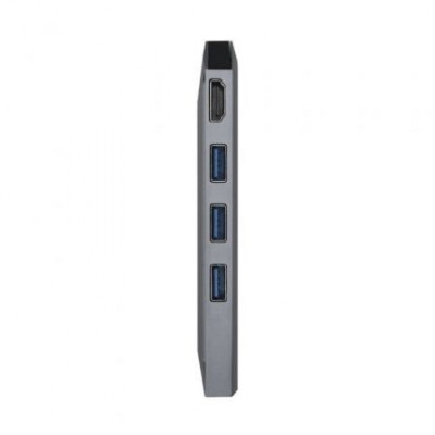 Docking USB Tipo-C Aisens ASUC-8P004-GR/ 1xHDMI/ 3xUSB/ 1xRJ45/ 1xLector Tarjetas / 1xUSB Tipo-C PD/ Gris