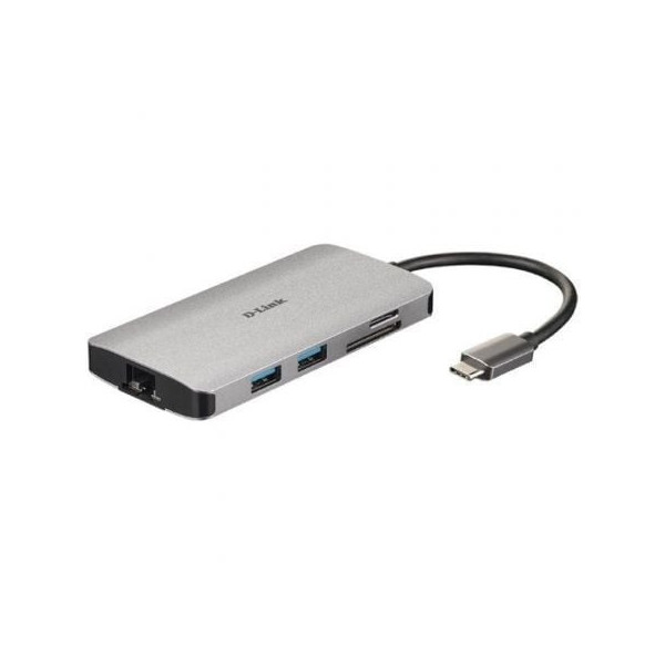 Docking USB Tipo-C D-Link DUB-M810/ 3xUSB/ 1xUSB Tipo-C/ 1xThunderbolt/ 1xHDMI/ 1xRJ45/ 1xLector tarjetas/ Gris