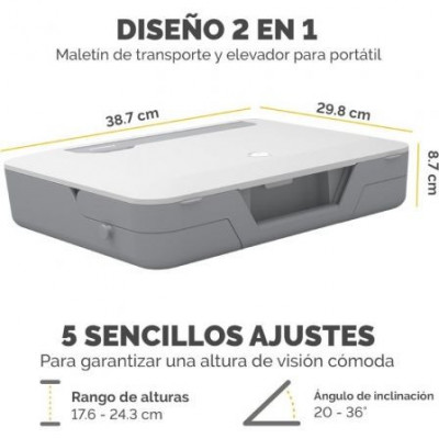 Maletín con Elevador Fellowes Breyta para Portátiles hasta 14"/ Blanco