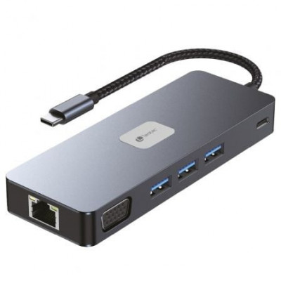 Docking USB Tipo-C Leotec LEDS03/ 3xUSB/ 1xUSB Tipo-C PD/ 1xHDMI 4K/ 1 xDisplayPort/ 1xVGA/ 1xAudio/ 1xRJ45/ 1xLector Tarjetas S