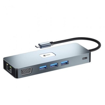 Docking USB Tipo-C Leotec LEDS03/ 3xUSB/ 1xUSB Tipo-C PD/ 1xHDMI 4K/ 1 xDisplayPort/ 1xVGA/ 1xAudio/ 1xRJ45/ 1xLector Tarjetas S