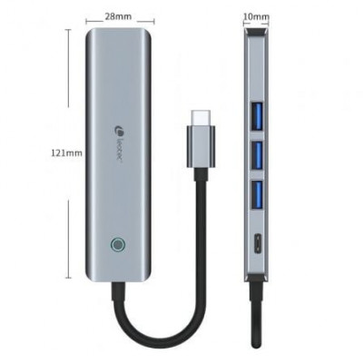 Docking USB Tipo-C Leotec LEDS05/ 3xUSB/ 1xUSB Tipo-C PD/ 1xHDMI/ Gris