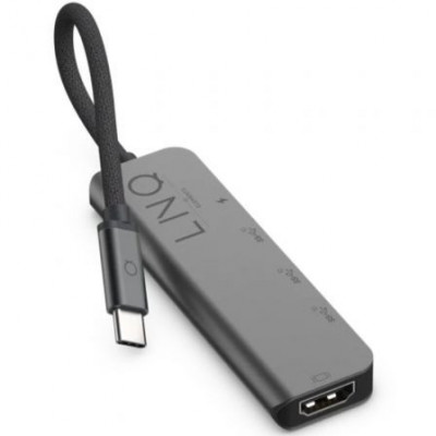 Docking USB Tipo-C Linq LQ48014/ 1xUSB Tipo-C/ 2xUSB/ 1xHDMI 4K/ 1xUSB Tipo-C PD/ Gris