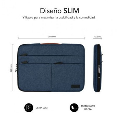 Funda Subblim Air Padding 360 Sleeve para Portátiles hasta 14"/ Azul