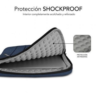 Funda Subblim Air Padding 360 Sleeve para Portátiles hasta 15.6"/ Azul