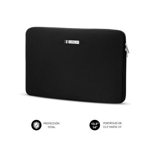 Funda Subblim Business Laptop Sleeve Neoprene para Portátiles 13.3"-14"/ Negra