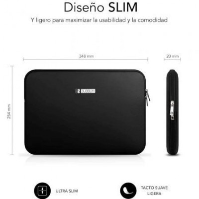 Funda Subblim Business Laptop Sleeve Neoprene para Portátiles 13.3"-14"/ Negra