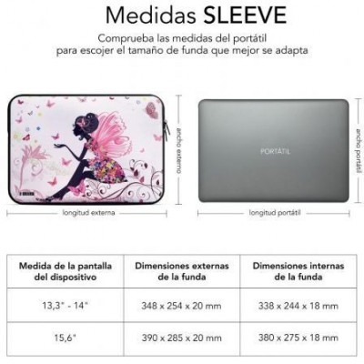 Funda Subblim Trendy Sleeve Neo Hada para Portátiles hasta 14"