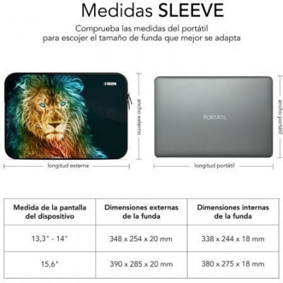 Funda Subblim Trendy Sleeve Neo Lion para Portátiles hasta 15.6"