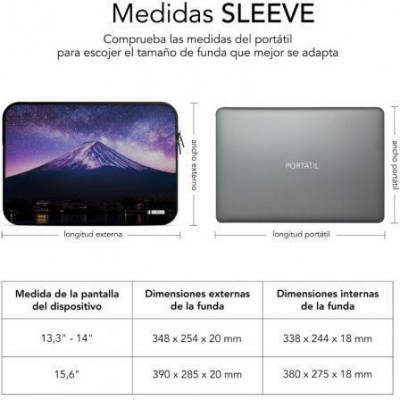 Funda Subblim Trendy Sleeve Neo Mountain para Portátiles hasta 14"