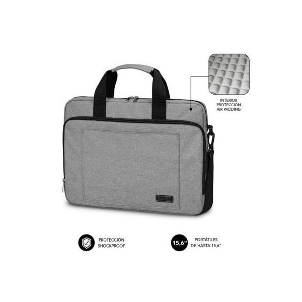 Maletín Subblim Air Padding Laptop Bag para Portátiles hasta 15.6"/ Cinta para Trolley/ Gris