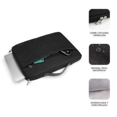 Maletín Subblim Elegant Laptop Sleeve para Portátiles hasta 14"/ Negro