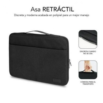 Maletín Subblim Elegant Laptop Sleeve para Portátiles hasta 14"/ Negro