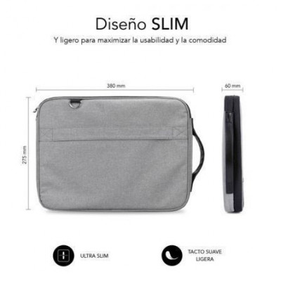 Maletín Subblim Advance Laptop Sleeve para Portátiles hasta 14"/ Gris