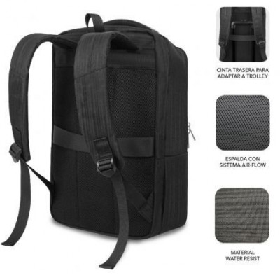 Mochila Subblim Business V2 AP Backpack para Portátiles hasta 15.6"/ Puerto USB/ Negra