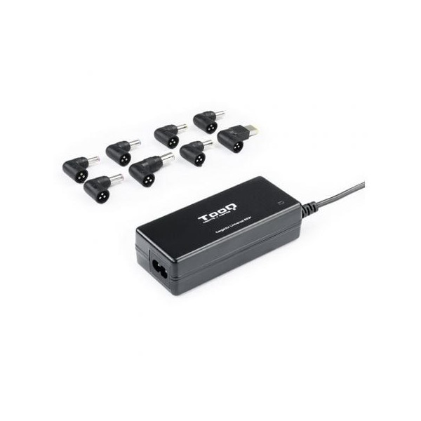 Cargador de Portátil TooQ TQLC-65BS02AT/ 65W/ Automático/ 8 Conectores/ Voltaje 18.5-20V/ 1 USB