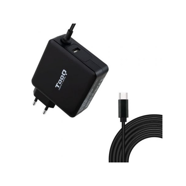 Cargador de Portátil TooQ TQLC-USBC65PD USB Tipo-C/ 65W/ Automático/ Voltaje 5-20V/ 1x USB