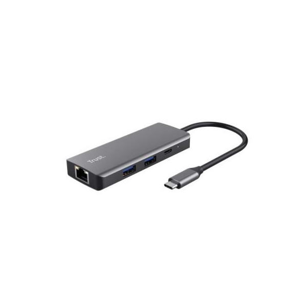 Docking USB Tipo-C Trust Dalyx/ 2xUSB/ 2xUSB Tipo-C/ 1xHDMI/ 1xRJ45/ Gris