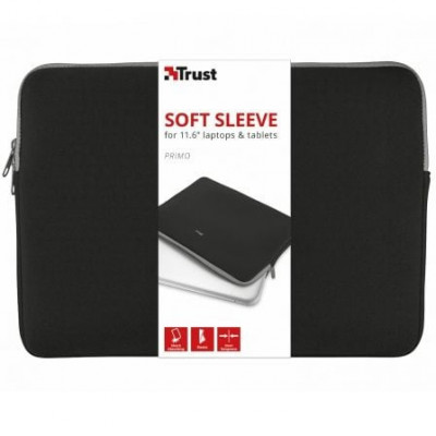 Funda Trust Primo Soft Sleeve para Portátiles/ Tablets hasta 11.6"/ Negra