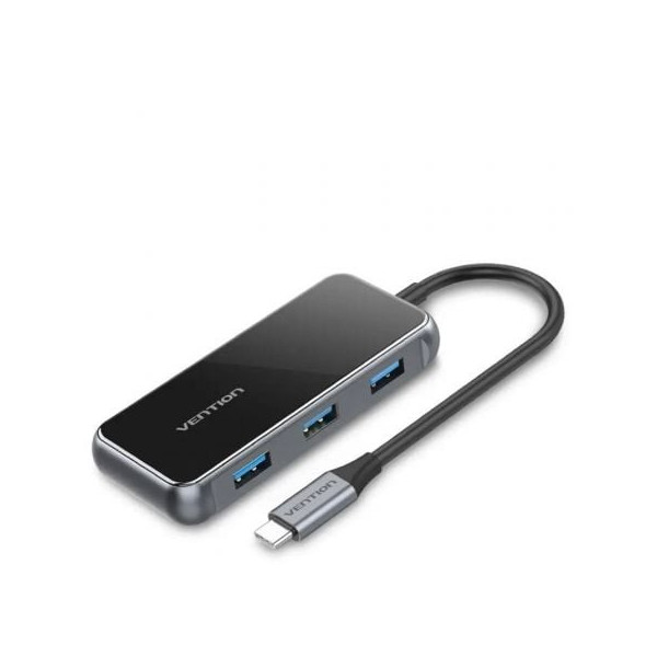 Docking USB Tipo-C Vention TFFHB/ 1xHDMI 4K/ 3xUSB/ 1xRJ45/ 1xUSB Tipo-C PD/ Gris