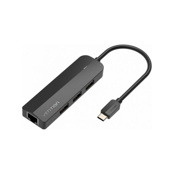 Docking USB Tipo-C Vention TGOBB/ 3xUSB/ 1xRJ45/ 1x Micro B PD/ Negro