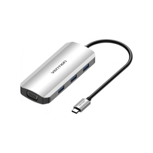 Docking USB Tipo-C Vention TOIHB/ 1xHDMI/ 1xVGA/ 3xUSB/ 1xUSB Tipo-C PD/ Gris